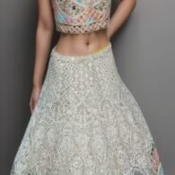 Stunning Multicolor Lehengas with Mirror Work for Every Special Occasion rent only